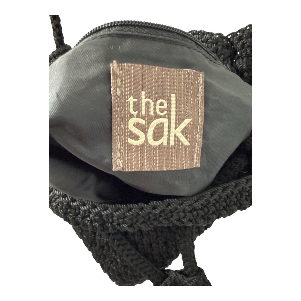 The Sak Black Boho Crochet Drawstring Bucket Bag - Picture 4 of 4